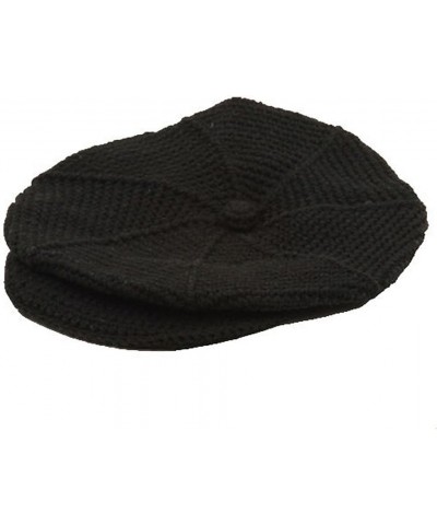 Crocheted Newsboy Hats(02) Black $9.43 Newsboy Caps