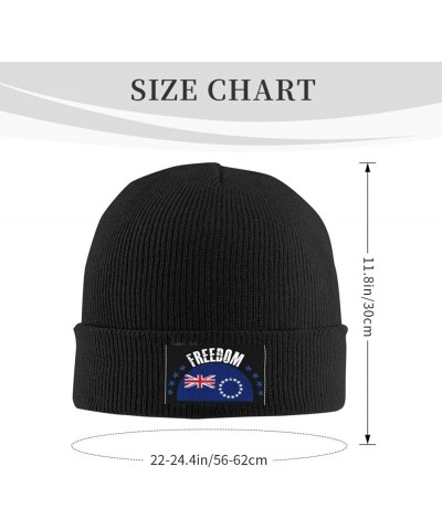 The Cook Islands Flag and Freedom Beanie Hat for Men Women Hats Skull Cap Warm Cozy Knitted Caps Black $13.32 Skullies & Beanies