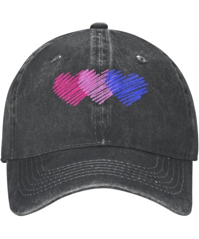 Bisexual Flag Hearts Love LGBT Bi Pride Trucker Hat Unisex-Adult Breathable Dad Hat Adjustable Baseball Cap Vintage Polo Hats...