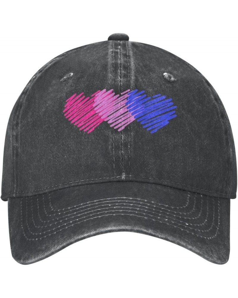 Bisexual Flag Hearts Love LGBT Bi Pride Trucker Hat Unisex-Adult Breathable Dad Hat Adjustable Baseball Cap Vintage Polo Hats...