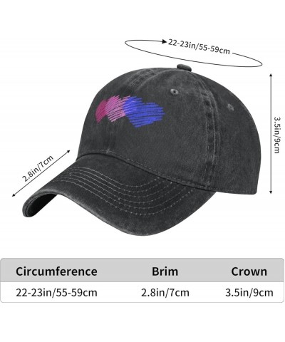 Bisexual Flag Hearts Love LGBT Bi Pride Trucker Hat Unisex-Adult Breathable Dad Hat Adjustable Baseball Cap Vintage Polo Hats...