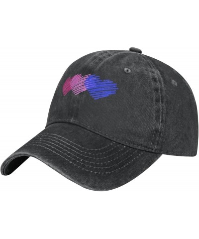 Bisexual Flag Hearts Love LGBT Bi Pride Trucker Hat Unisex-Adult Breathable Dad Hat Adjustable Baseball Cap Vintage Polo Hats...