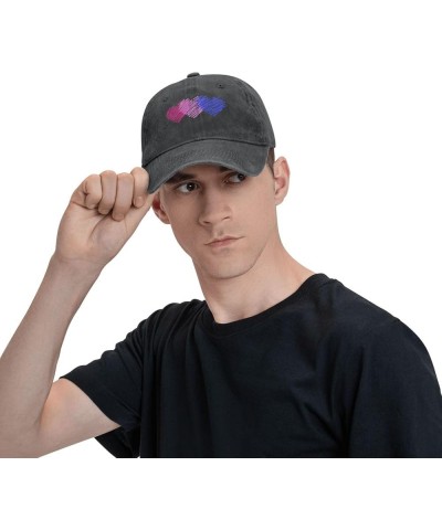 Bisexual Flag Hearts Love LGBT Bi Pride Trucker Hat Unisex-Adult Breathable Dad Hat Adjustable Baseball Cap Vintage Polo Hats...