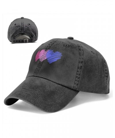 Bisexual Flag Hearts Love LGBT Bi Pride Trucker Hat Unisex-Adult Breathable Dad Hat Adjustable Baseball Cap Vintage Polo Hats...