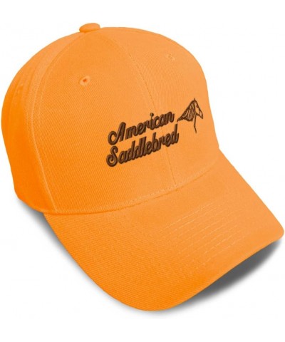 Baseball Cap American Saddlebred Horses Breed Acrylic Pony Dad Hats for Men and Women Orange Design Only $16.19 Baseball Caps