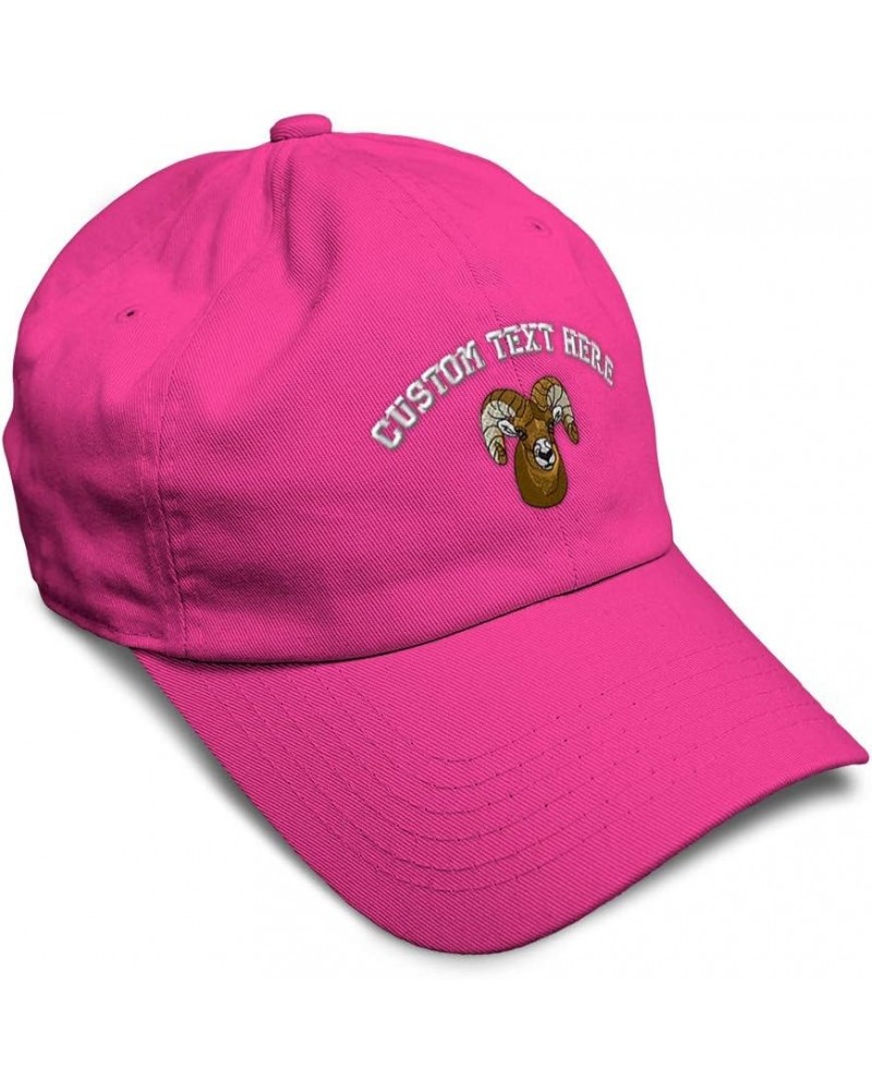 Soft Baseball Cap Bighorn Sheep A Embroidery Farm and Domesticated Animals Cotton Dad Hats for Men & Women Hot Pink Personali...