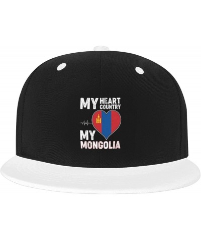 My Heart My Country My Mongolia Baseball Cap for Men Women Snapback Hat Adjustable Flat Bill Hats White $11.37 Baseball Caps