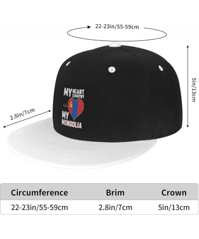 My Heart My Country My Mongolia Baseball Cap for Men Women Snapback Hat Adjustable Flat Bill Hats White $11.37 Baseball Caps