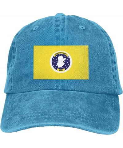 Flag of Somerset County, New Jersey Baseball Cap for Men Women Hat Vintage Cowboy Hats Adjustable Trucker Caps Blue $10.78 Ba...