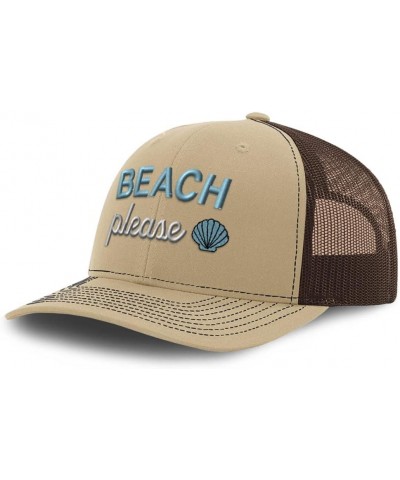 Custom Richardson Trucker Hat Beach Please Style B Polyester Baseball Cap Khaki Coffee Design Only $18.12 Baseball Caps