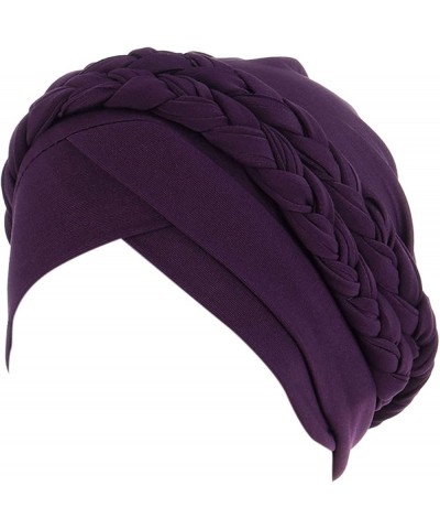 Cover Pre-Tied Braid Turban Hat Headwear Cap Ethnic Wrap Head Hair Baseball Caps Squints Sandlot Costume Purple $5.64 Skullie...