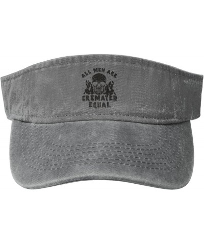 All Men are Cremated Equals Sun Hats for Women Uv Ponytail Sun Visor Cap Black Gray $9.97 Sun Hats