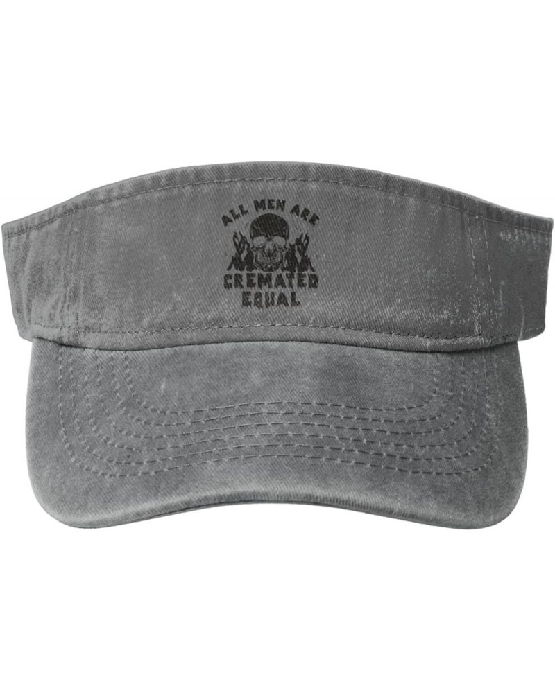 All Men are Cremated Equals Sun Hats for Women Uv Ponytail Sun Visor Cap Black Gray $9.97 Sun Hats