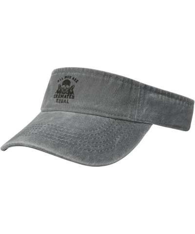 All Men are Cremated Equals Sun Hats for Women Uv Ponytail Sun Visor Cap Black Gray $9.97 Sun Hats