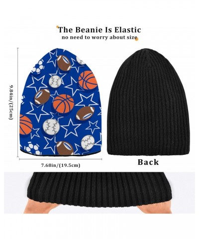 Basketball Balls Winter Slouchy Beanie Hats for Men Women Lined Knit Warm Thick Binie Hat with Soft Velvet Stocking Cuffed Ca...