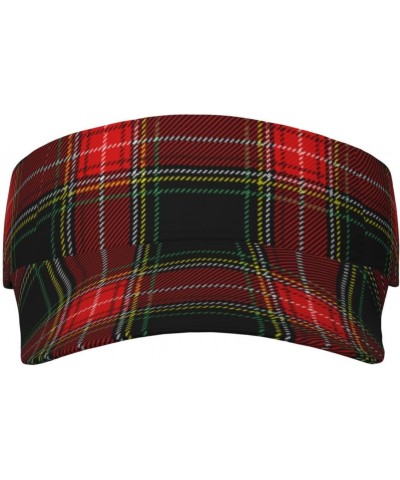 Sun Visor Caps Tartan Scottish Plaid Checkered Pattern Athletic Hat Camping Adjustable Sun Protection Visors for Women Men $9...