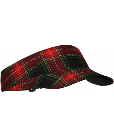 Sun Visor Caps Tartan Scottish Plaid Checkered Pattern Athletic Hat Camping Adjustable Sun Protection Visors for Women Men $9...