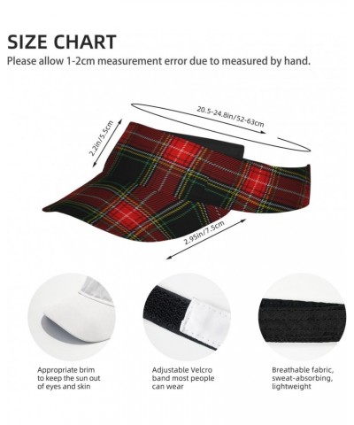 Sun Visor Caps Tartan Scottish Plaid Checkered Pattern Athletic Hat Camping Adjustable Sun Protection Visors for Women Men $9...