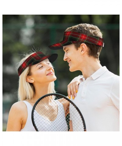 Sun Visor Caps Tartan Scottish Plaid Checkered Pattern Athletic Hat Camping Adjustable Sun Protection Visors for Women Men $9...