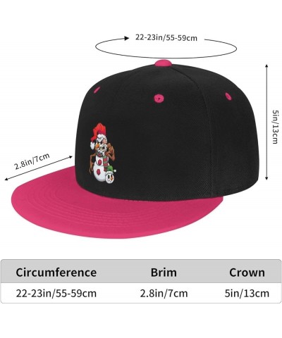 Scary Snowman Monster Baseball Cap for Men Women Snapback Hat Adjustable Flat Bill Hats Pink $10.63 Baseball Caps