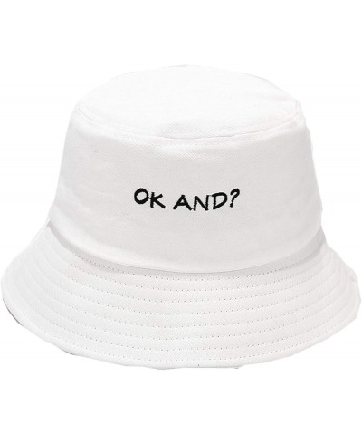 Unisex Cotton Bucket Hat Outdoor Packable Fisherman Hats Summer Travel Beach Sun Hat Vacation Headwear White-b $8.22 Bucket Hats