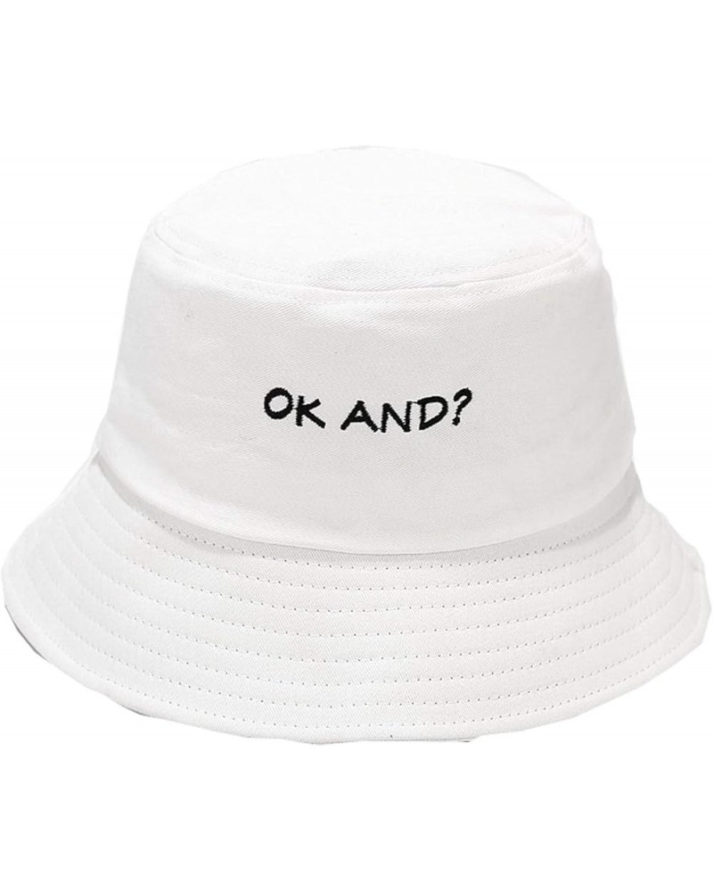 Unisex Cotton Bucket Hat Outdoor Packable Fisherman Hats Summer Travel Beach Sun Hat Vacation Headwear White-b $8.22 Bucket Hats