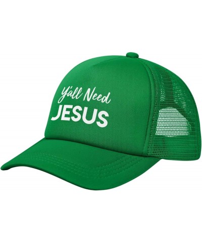 Y'all Need Jesus Funny Gift for Women Men Gifts Mesh Unisex-Adult Adjustable Snapback Trucker Hat Baseball Hats Black Green $...