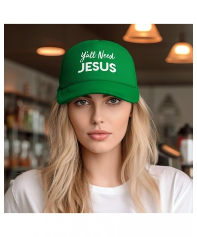 Y'all Need Jesus Funny Gift for Women Men Gifts Mesh Unisex-Adult Adjustable Snapback Trucker Hat Baseball Hats Black Green $...