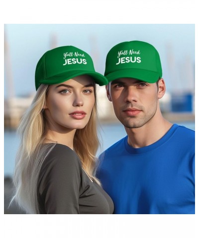 Y'all Need Jesus Funny Gift for Women Men Gifts Mesh Unisex-Adult Adjustable Snapback Trucker Hat Baseball Hats Black Green $...