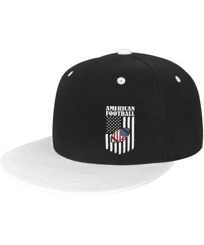 American Football Snapback Hats for Men Women Hat Baseball Cap Flat Bill Visor White Hat White $11.08 Baseball Caps