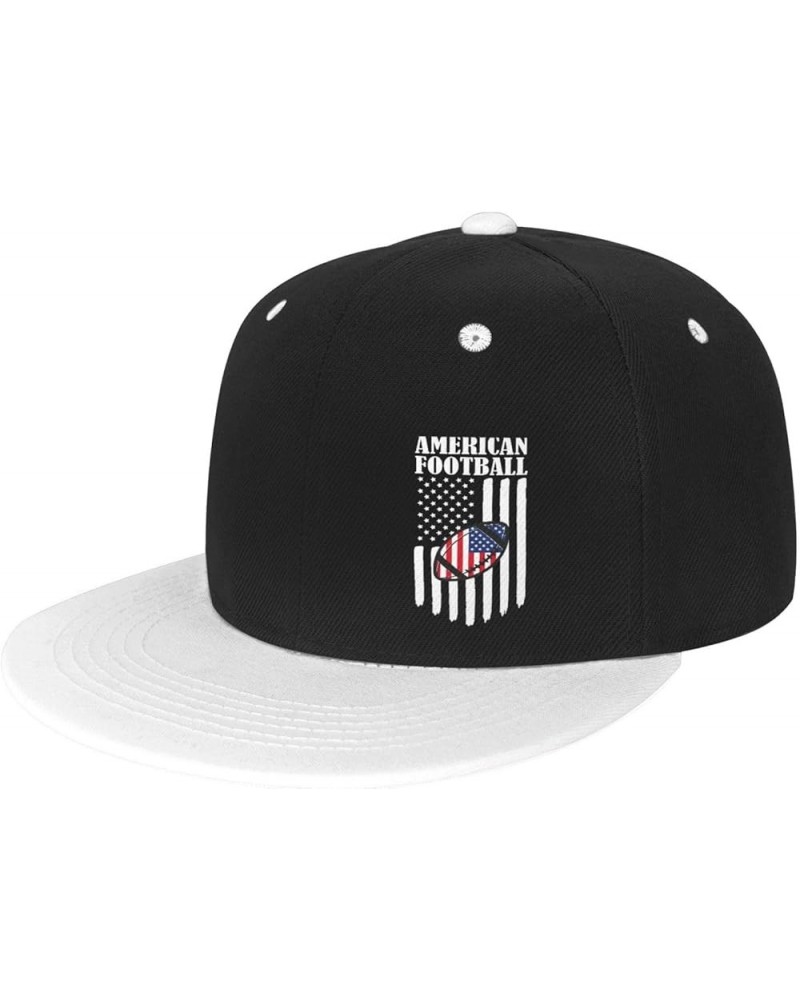 American Football Snapback Hats for Men Women Hat Baseball Cap Flat Bill Visor White Hat White $11.08 Baseball Caps