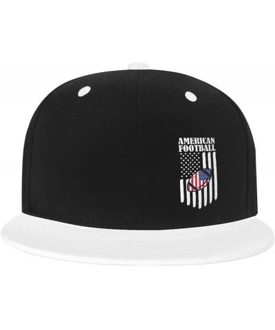 American Football Snapback Hats for Men Women Hat Baseball Cap Flat Bill Visor White Hat White $11.08 Baseball Caps