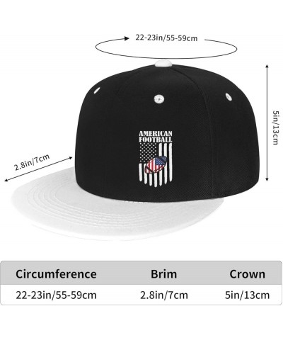 American Football Snapback Hats for Men Women Hat Baseball Cap Flat Bill Visor White Hat White $11.08 Baseball Caps