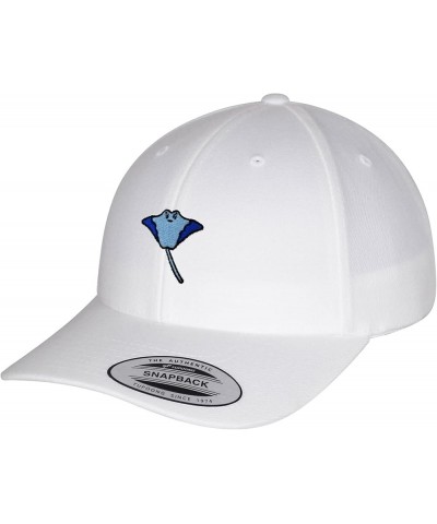 Stingray Curved Bill Snapback Outdoor Cap Fishing Ocean White $12.95 Baseball Caps