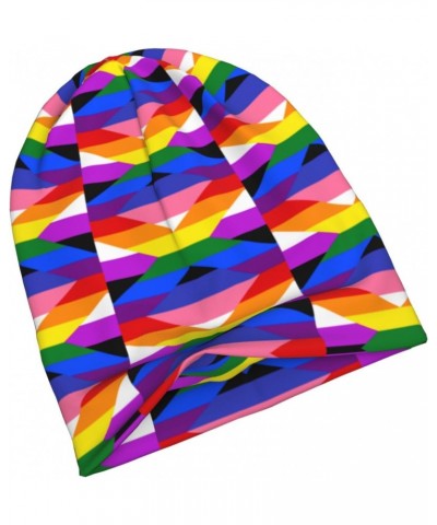 Omnigay Pride Flag LGBTQ Comfort Elegance Knitted Hat Black Daily for Men Women $9.65 Skullies & Beanies