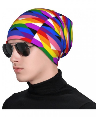 Omnigay Pride Flag LGBTQ Comfort Elegance Knitted Hat Black Daily for Men Women $9.65 Skullies & Beanies