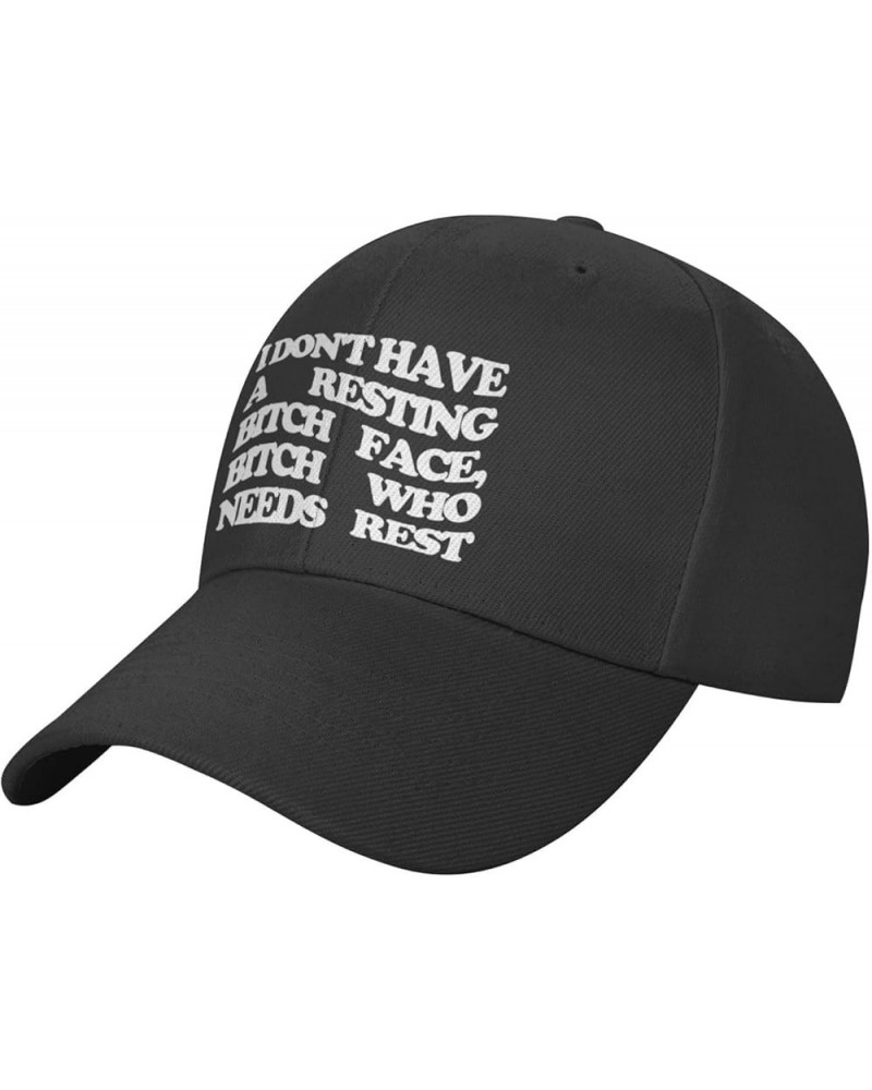 Women's and Men's Baseball Hats I Don't Have A Resting Bitch Face Original Dad Hat Adjustable Casquette Cap Black $10.65 Base...