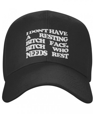 Women's and Men's Baseball Hats I Don't Have A Resting Bitch Face Original Dad Hat Adjustable Casquette Cap Black $10.65 Base...