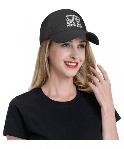 Women's and Men's Baseball Hats I Don't Have A Resting Bitch Face Original Dad Hat Adjustable Casquette Cap Black $10.65 Base...