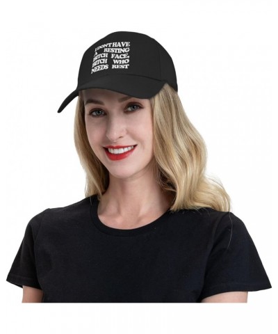 Women's and Men's Baseball Hats I Don't Have A Resting Bitch Face Original Dad Hat Adjustable Casquette Cap Black $10.65 Base...