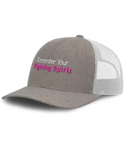 Trucker Hat Baseball Cap Remember Your Fighting Spirit Cotton Dad Hats for Men & Women Heather Khaki White $11.44 Baseball Caps