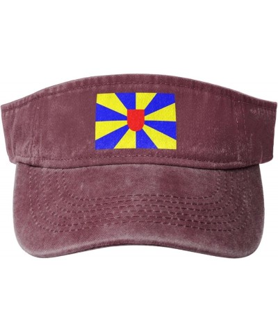 Flag of West Flanders Sun Hat Sun Visor Hats for Women Men Baseball Cap Golf Hats Red $14.20 Visors