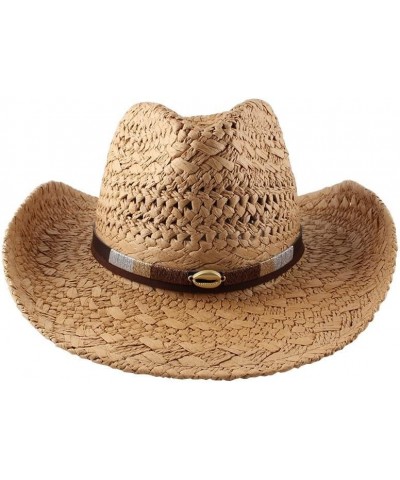 Men's Straw Hat Spring and Summer European and American Straw Hat Brown $19.58 Sun Hats