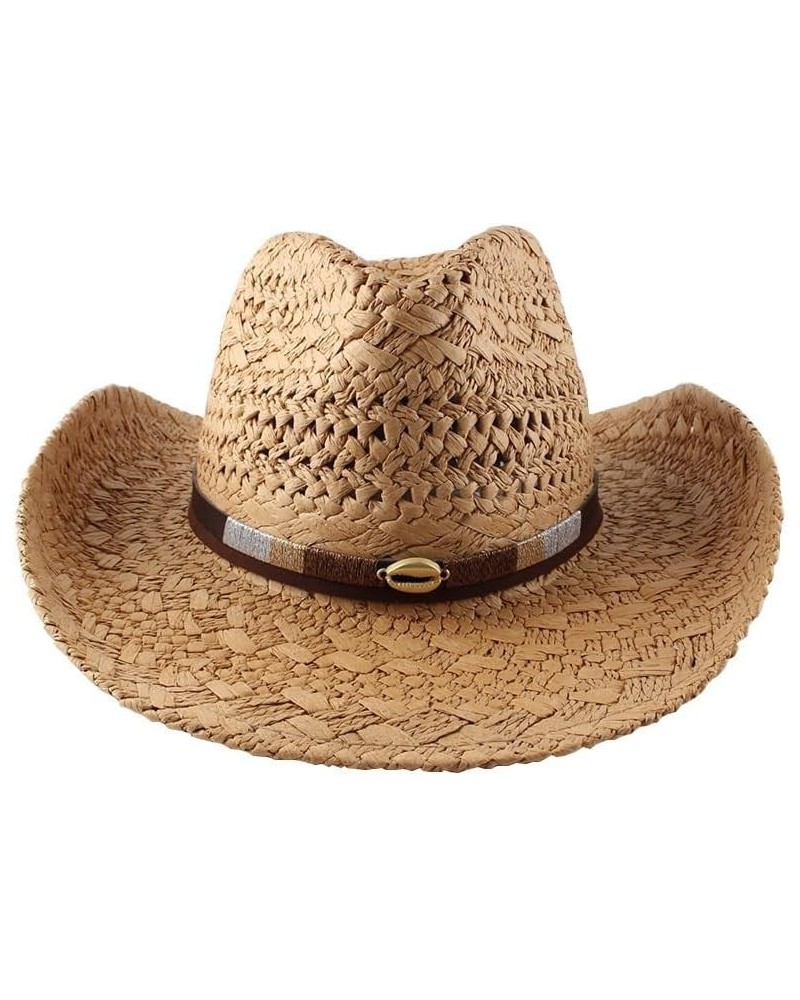 Men's Straw Hat Spring and Summer European and American Straw Hat Brown $19.58 Sun Hats