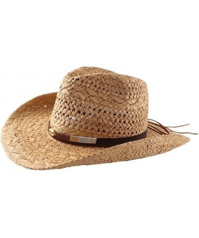 Men's Straw Hat Spring and Summer European and American Straw Hat Brown $19.58 Sun Hats