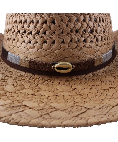 Men's Straw Hat Spring and Summer European and American Straw Hat Brown $19.58 Sun Hats