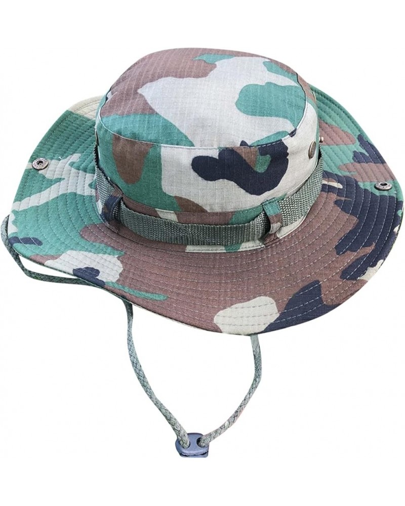 Double-Sided Camouflage Fishing Hats for Men and Women Sun Visor Cap with String Round Brim Dacron L1-ce1 $8.99 Sun Hats