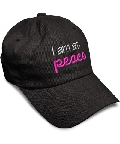 Soft Baseball Cap I Am at Peace Style B Cotton Dad Hats for Men & Women Dark Denim $14.55 Baseball Caps