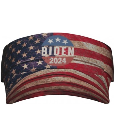 Vintage Biden 2024 for President Visor Cap Sports Empty Top Hats Adjustable Sun Tennis Caps for Men Women4 Black $12.48 Visors