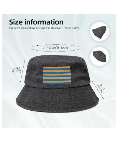 Flag of Salisbury Maryland Denim Bucket Hat Adult Unisex Fishing Sun Hat Black Black $9.67 Bucket Hats